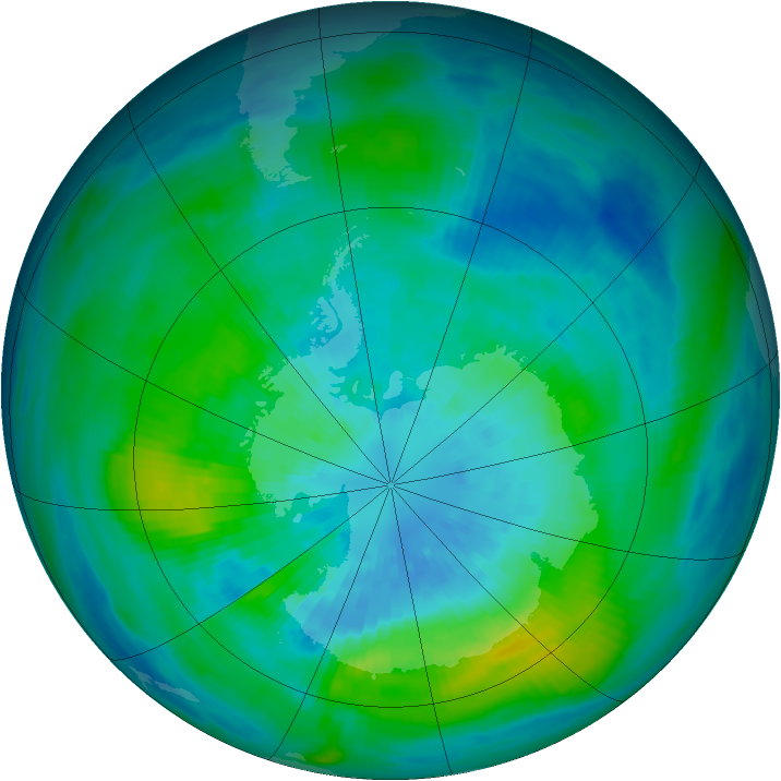 Antarctic ozone map for 24 March 1981